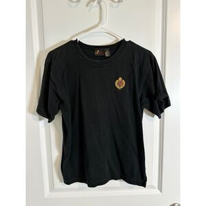 Liz Sport‎ Petite Black Cotton Embroidered Logo T-Shirt Womenswear